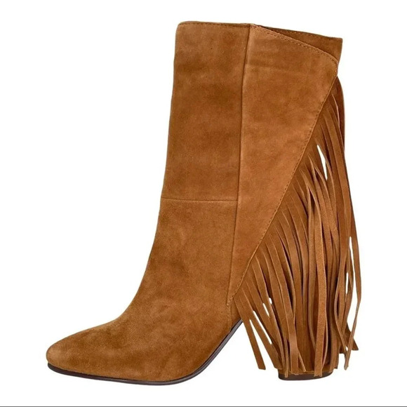 Dolce Vita Shoes - Dolce Vita Rhoda Tan Suede Tasseled Womens Ankle Boots Size 6M